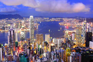 香港城市夜景璀璨风光
