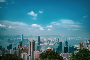 香港城市天际线俯瞰美景