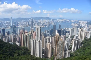 香港繁华都市天际线景观