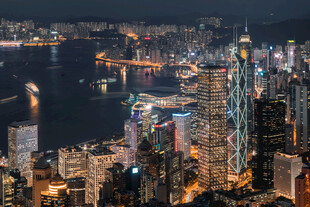 香港璀璨夜景俯瞰图