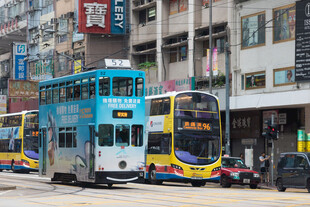 香港街头的双层巴士