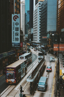 香港繁华街道车流景象