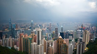 香港城市天际线壮观景象