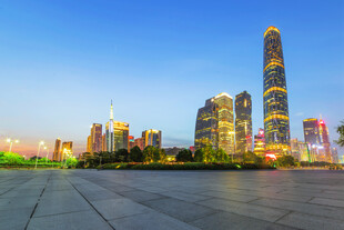 广州城市天际线夜景风光