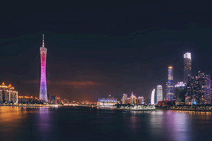 广州夜景璀璨城市风光