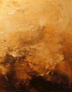 抽象暖色调风景油画