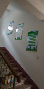 楼梯墙面的环保主题挂画