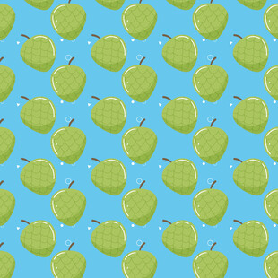 青苹果无缝图案背景