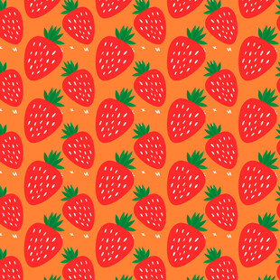 橙色背景草莓图案纹理