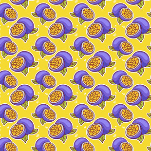 百香果图案黄色背景图