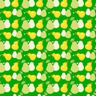 绿色背景上梨子图案