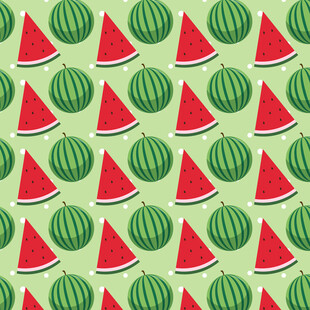 西瓜图案的清新背景图