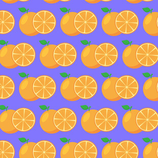 紫色背景上的橙子图案