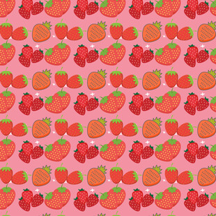 粉色背景草莓图案纹理