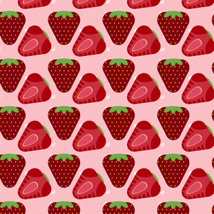 草莓无缝图案背景设计