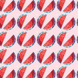 西瓜切片图案背景纹理