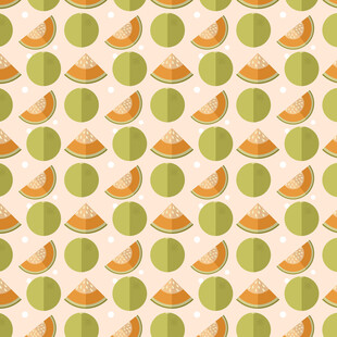 哈密瓜图案无缝背景图