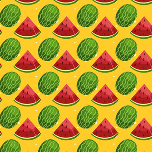 黄色背景西瓜图案纹理