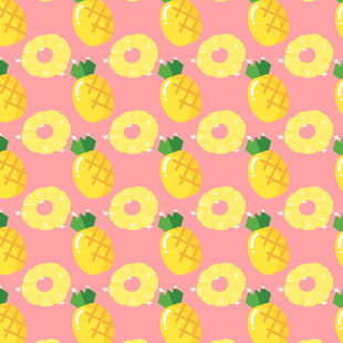 粉色背景菠萝图案设计