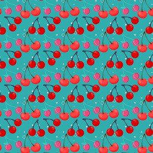 樱桃图案背景 