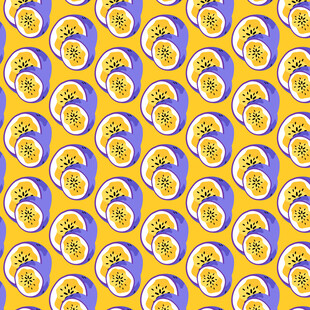 百香果图案无缝纹理