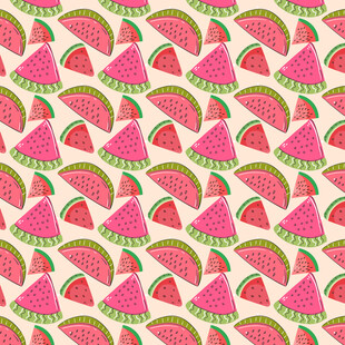 西瓜图案无缝背景纹理