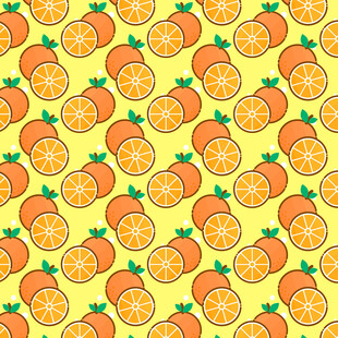 橙色水果图案背景纹理