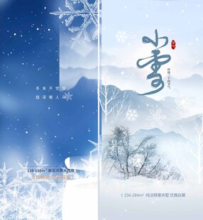 小雪节气海报 冬日雪景意境