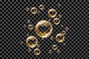 金色气泡悬浮特效图