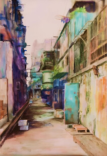 老街水彩画
