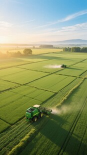 田园农机作业的美好景象