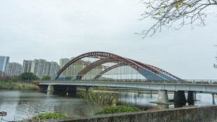 彩虹桥横跨水域景观