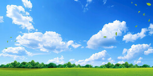 蓝天白云绿草地