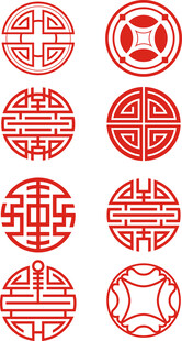 中式传统吉祥圆形图案