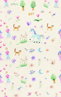 可爱动物花卉图案背景