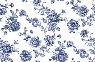 蓝白花卉图案背景