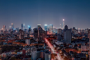 城市夜景繁华天际线