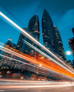 城市夜景车流光影轨迹