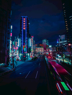 都市夜景璀璨街道风光