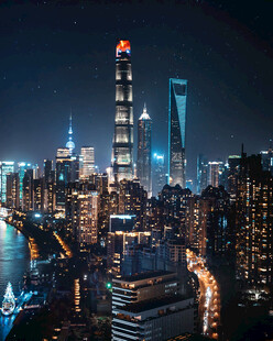 上海璀璨夜景俯瞰图