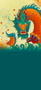 中国风龙元素插画图案