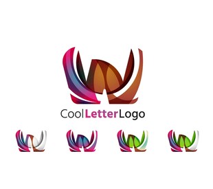 多彩字母标志设计