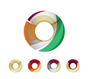 多彩环形图标设计元素