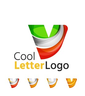 酷炫字母V标志设计