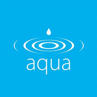 蓝色水滴水波标志设计