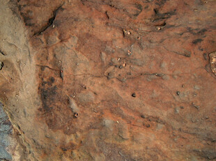 古老岩壁纹理特写