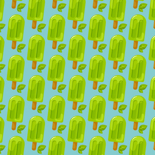 手绘绿色冰棍图案背景