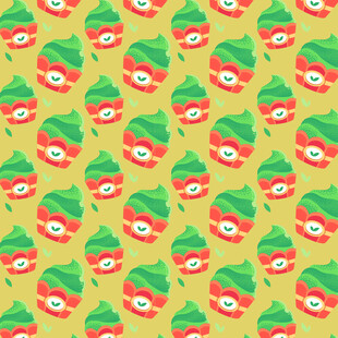 卡通抹茶冰淇淋图案背景