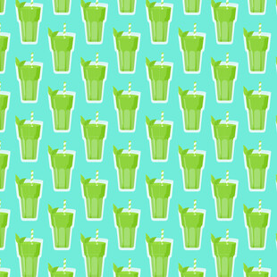 清新抹茶饮品图案矢量背景