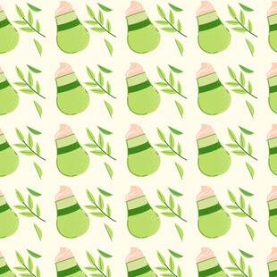 卡通抹茶饮品图案矢量背景